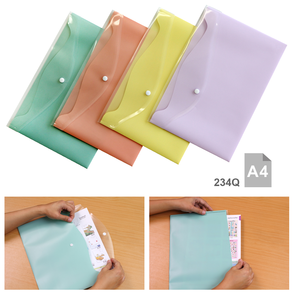 ซองกระดุม A4 แนวนอน Double Layer Pocket 234Q