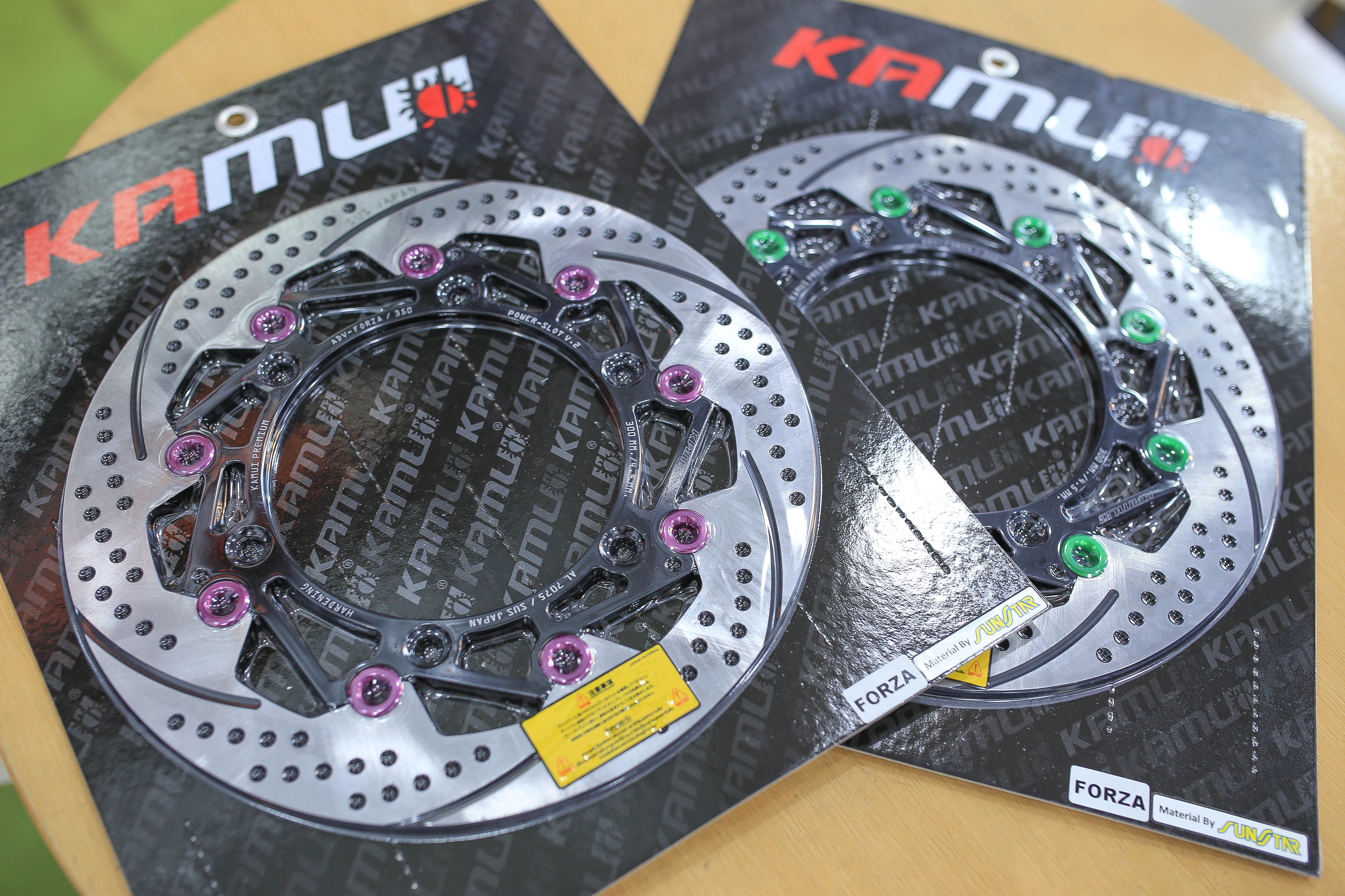 จานหน้า KAMUI FORZA 300-350 300มิล power slot v2 ใบจาน SUS STAR JAPAN