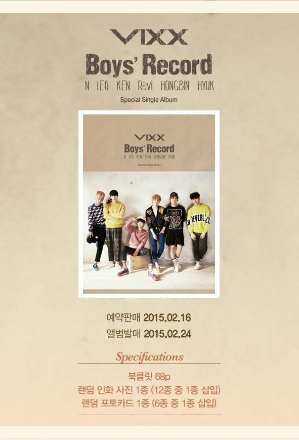 [PRE-ORDER] VIXX - Special Single Album "Boys Record"