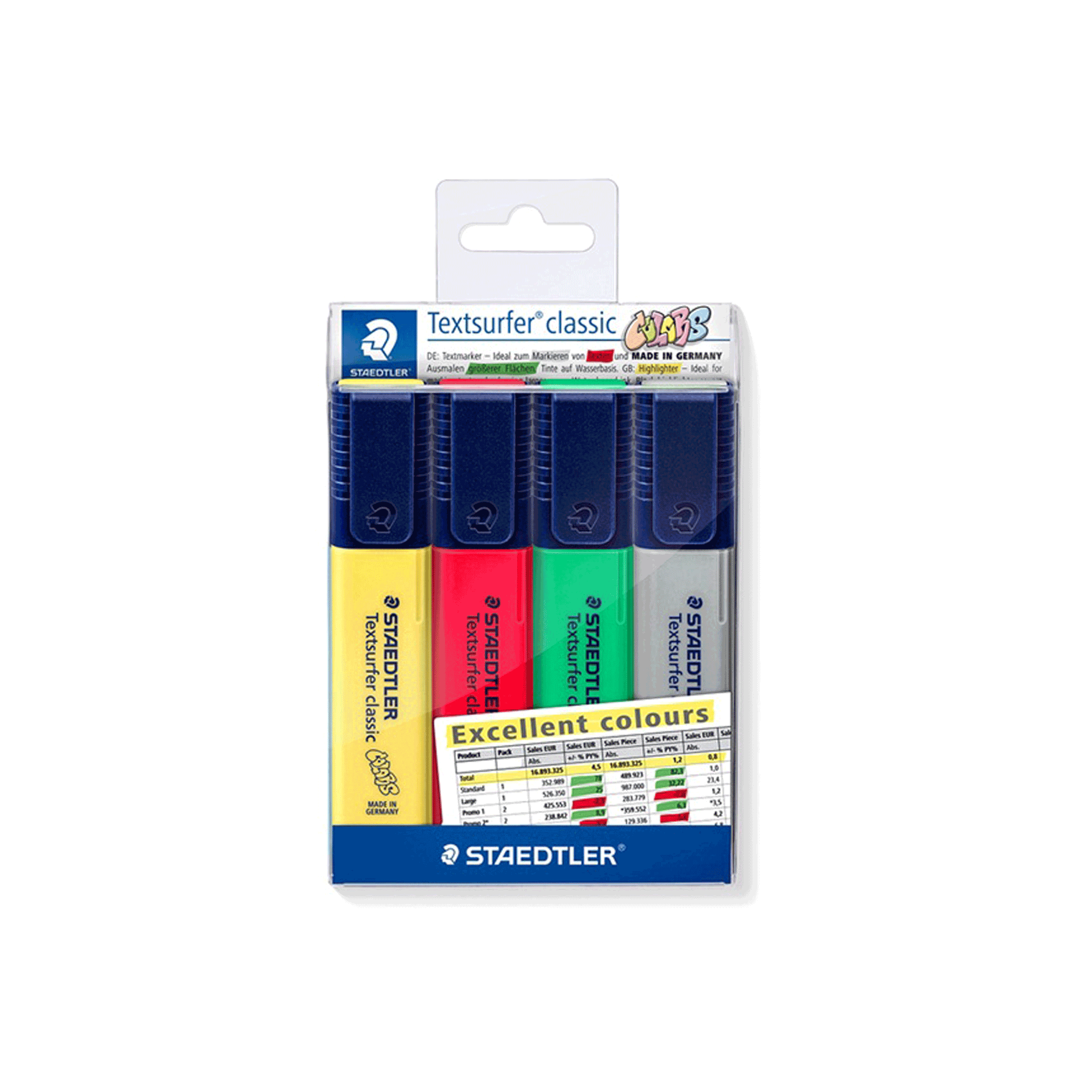 ปากกาเน้นข้อความ Highlighter สเต็ดเลอร์ Staedtler รุ่น 364C-WP4X แพ็ค 4 สี จำนวน 1 แพ็ต