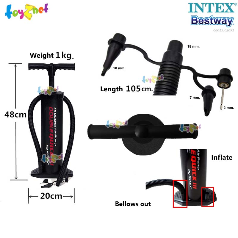 Intex Double-Quick III Air Pump no.68615 + Bestway Underwater Adhesive Repair Patch no.62091/59632