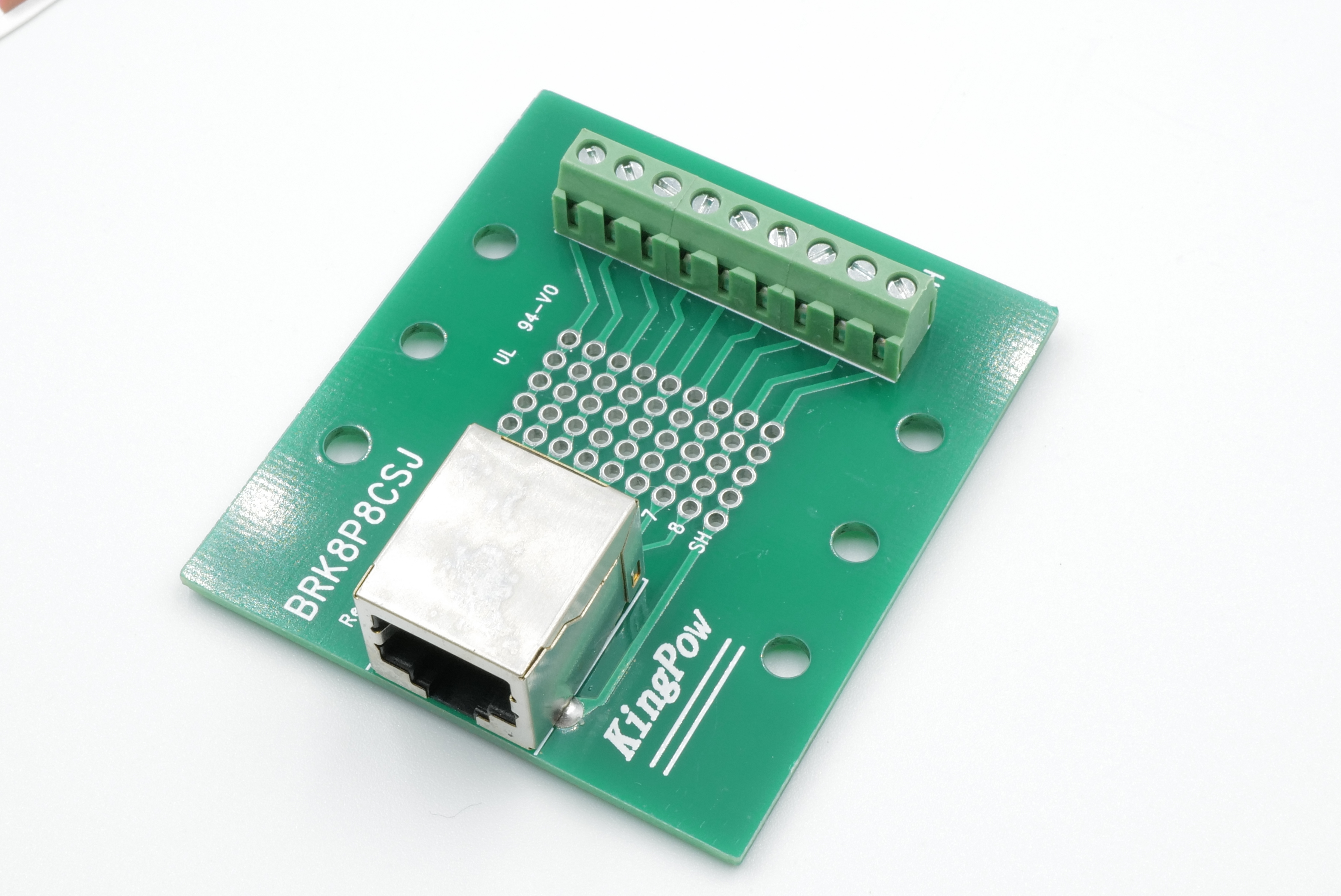 RJ45 female socket to terminal block (Din Rail Mounting)
