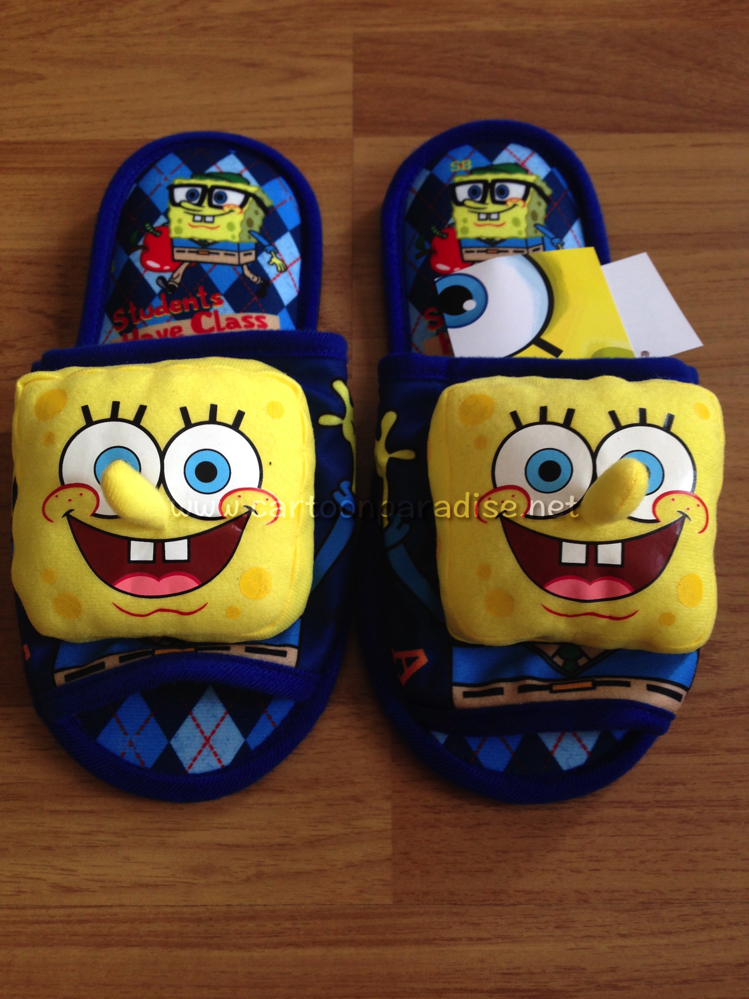 Sponge Bob รองเท้าใส่ในบ้าน สปองบ็อบ ลิขสิทธิ์แท้ Spongebob Square Pants Slippers Shoes Blue Free Size
