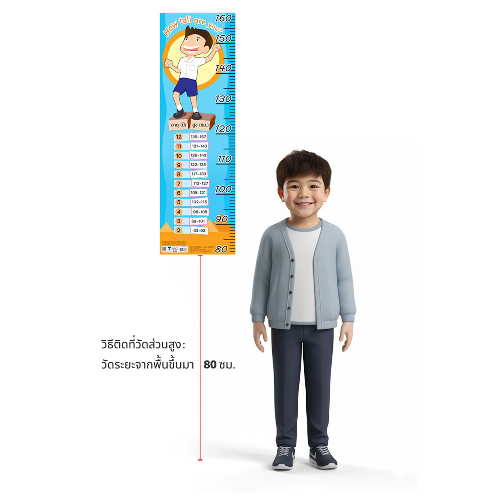 ที่วัดส่วนสูง 80-160ซม. ลายนักเรียน