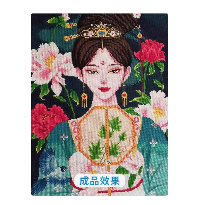 lady-1121 *สินค้าหมด* ชุดปักครอสติช ลายสาวงามจีน (ปักเต็มผืนผ้า ไม่มีเดินเส้น ผ้า11CTพิมพ์ลาย ปัก 3 เส้นเล็ก) ขนาด 55*74 ซม.ผ้าครอสติช 11CTพิมพ์ลายปักบนผ้า ไหมคอตตอน 39 สี ผังลาย เข็ม