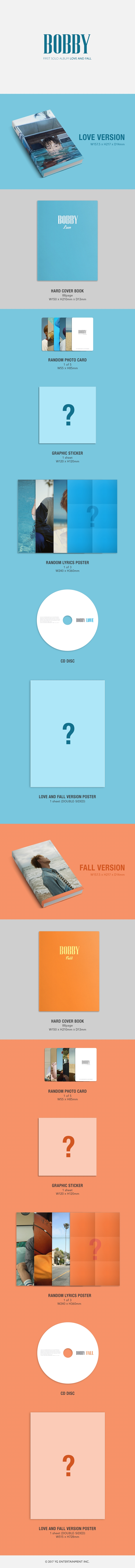 [PRE-ORDER] BOBBY - 1st Album "LOVE AND FALL" (Random Cover - สุ่มปก)