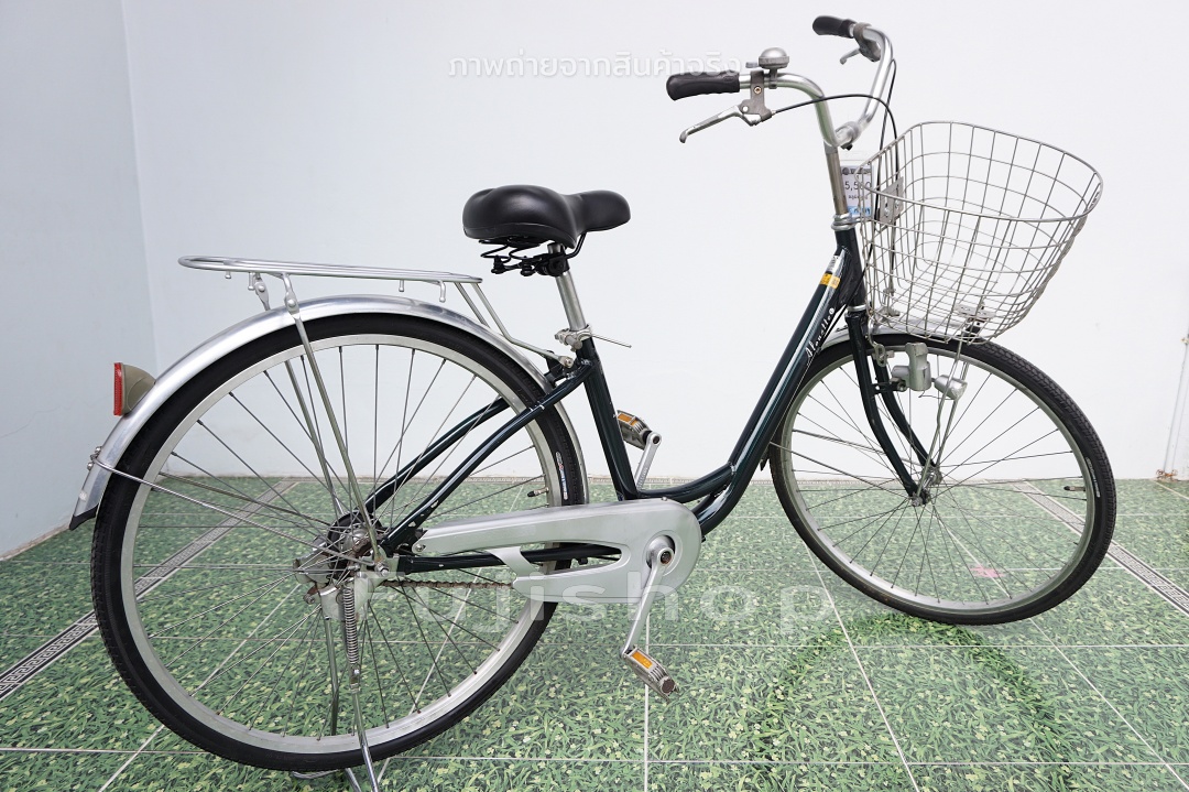 จักรยานแม่บ้านญี่ปุ่น - ล้อ 26 นิ้ว - ไม่มีเกียร์ - อลูมิเนียม - Alouette - สีเขียว [จักรยานมือสอง]