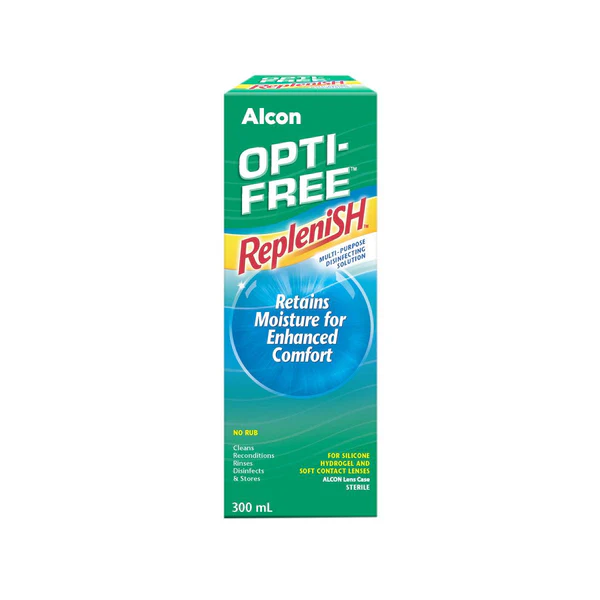 OPTI-FREE REPLENISH 300/420ML (ชุ่มชื้น 14ชม.) (ผลิตภัณฑ์แช่และล้างคอนแทคเลนส์)