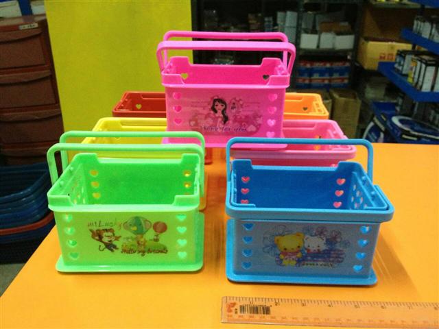 ตะกร้าหูหิ้วสีหวานสติ๊กเกอร์