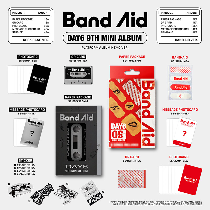 [PRE-ORDER] DAY6 - 9th Mini Album "Band Aid" (Platform Album Nemo ver.)