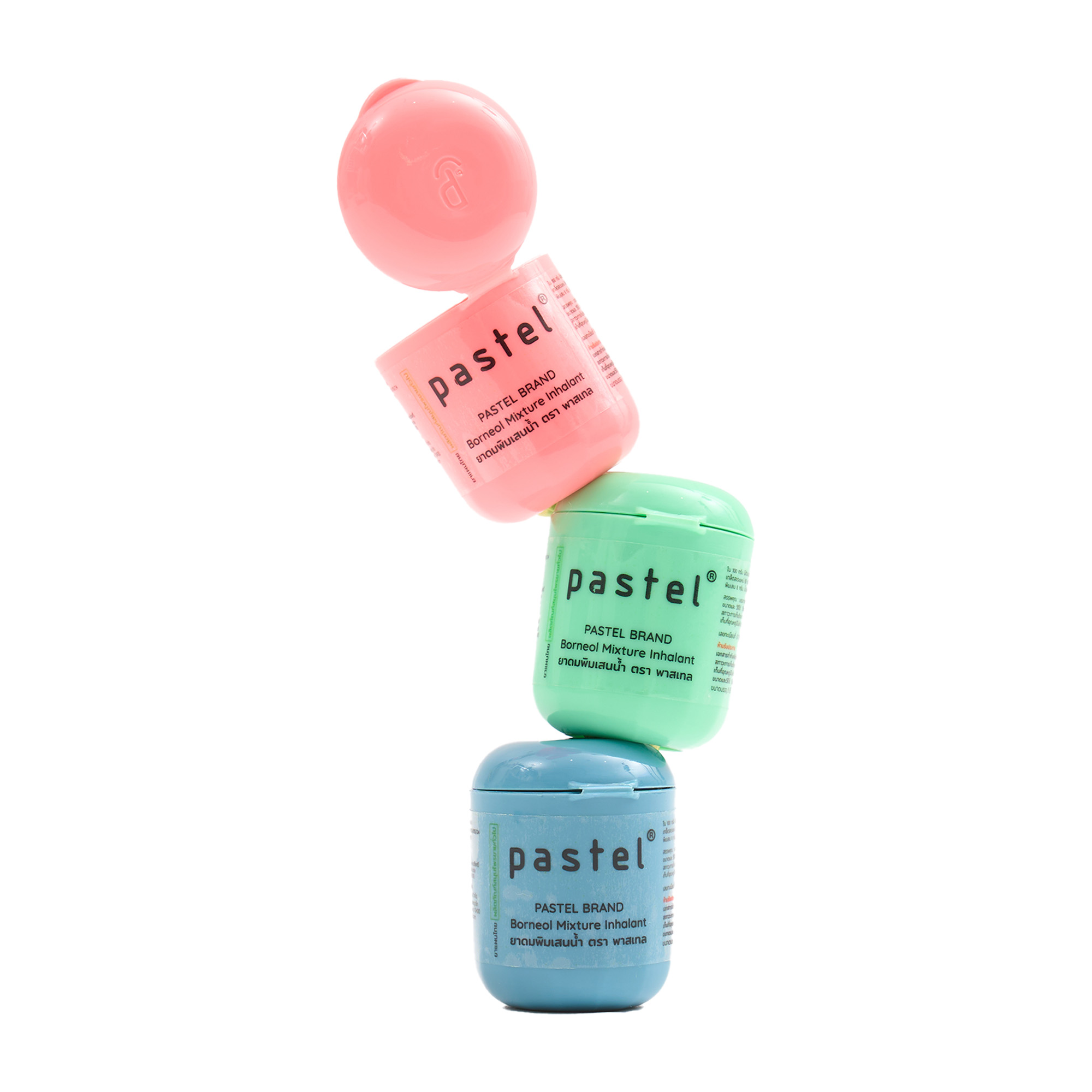 Pastel Borneol Inhaler ยาดมพิมเสนน้ำ ตรา พาสเทลหอม สบาย หายใจสดชื่น🍃 ขนาด 8 G. 1 ชิ้น #คละสี