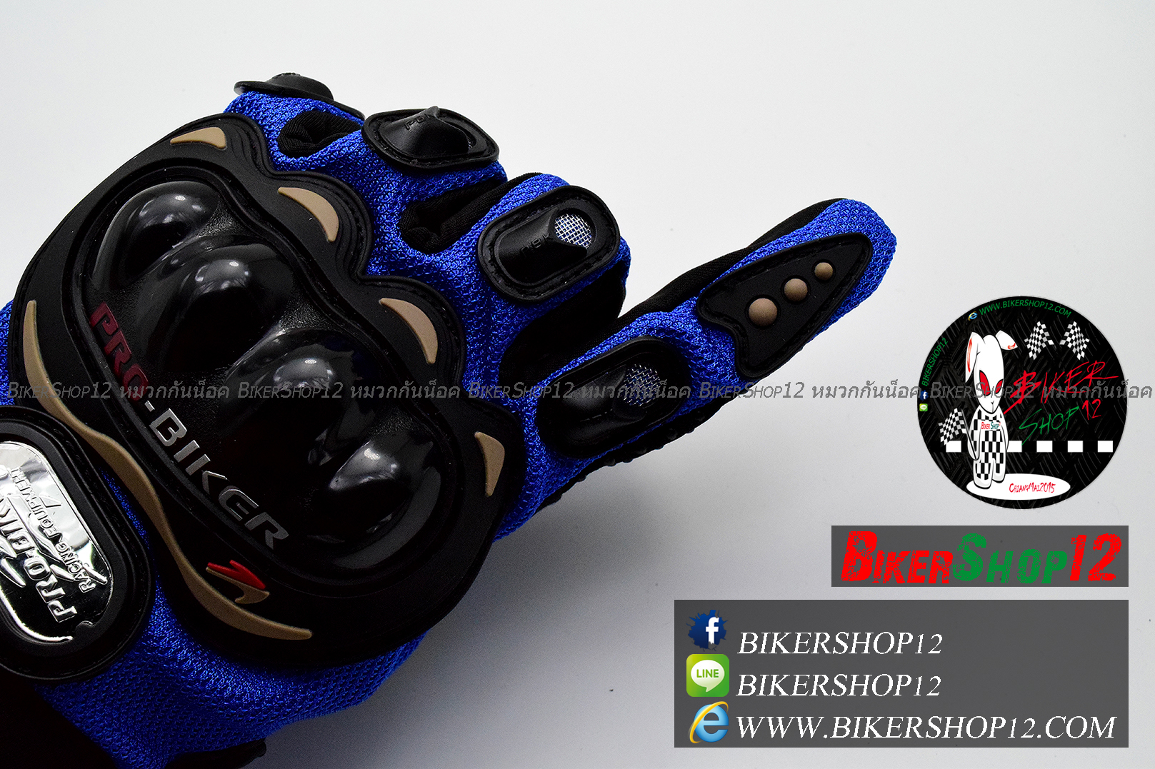 ถุงมือpro-biker สีน้ำเงิน (ราคาพิเศษ)