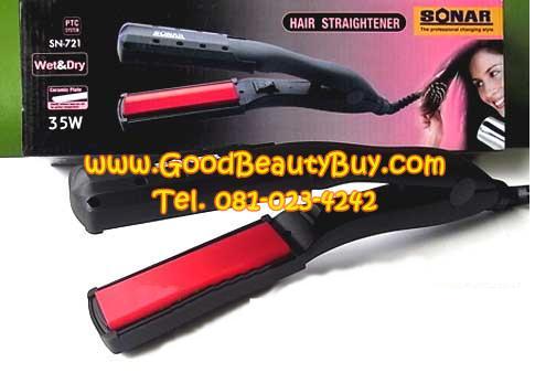 เครื่องหนีบผมไฟฟ้า SONAR รุ่น SN-721 แผ่นหนีบสีแดง หนีบได้ทั้งผมเปียก-ผมแห้ง