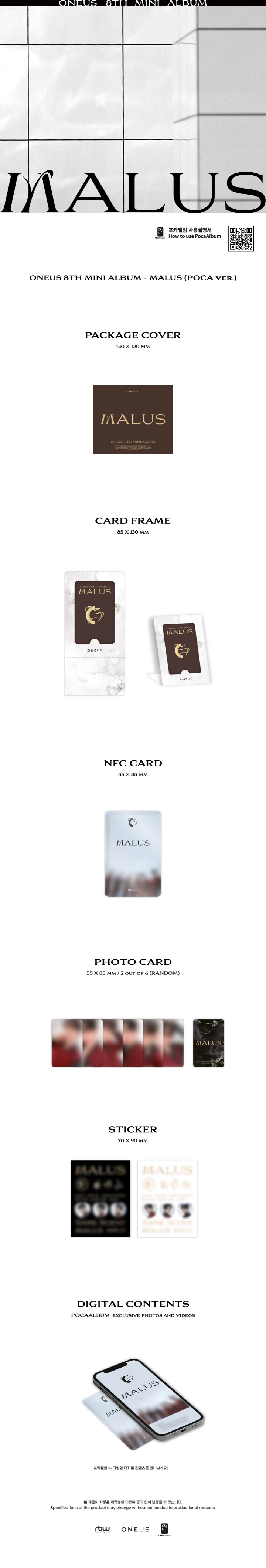 [PRE-ORDER] ONEUS - 8th Mini Album "MALUS" (POCA ver.)