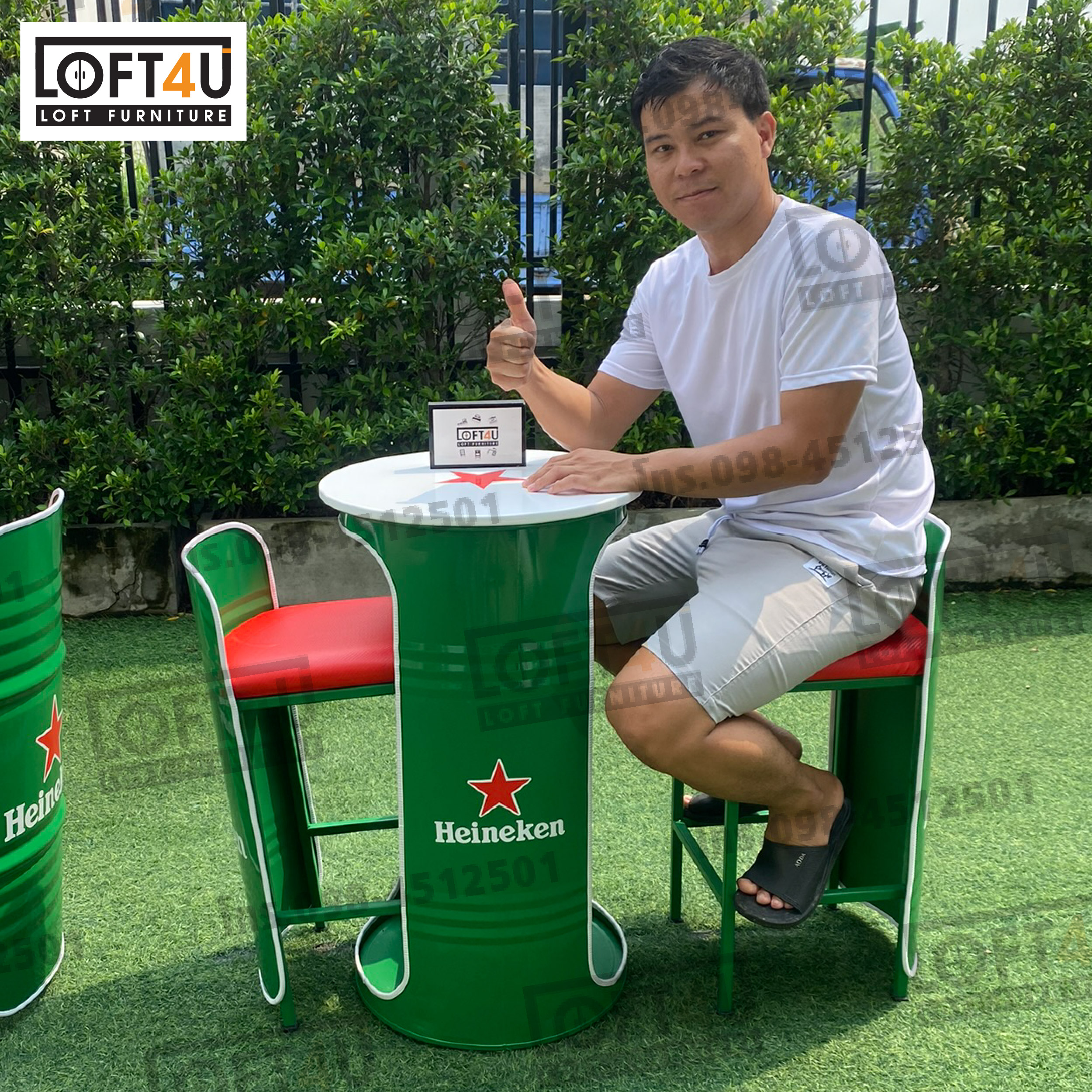 โต๊ะบาร์ คาเฟ่ 100L: Bar table set : 2 seats