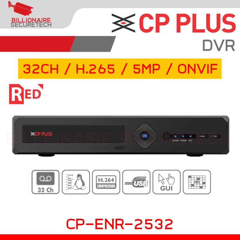 CP PLUS CP-ENR-2532 NVR 32CH H.265 , 2SATA , ONVIF BY BILLIONAIRE SECURETECH CP-ENR-2532