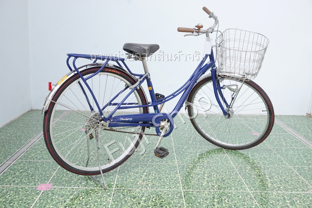 จักรยานแม่บ้านญี่ปุ่น - ล้อ 26 นิ้ว - ไม่มีเกียร์ - ไฟหน้าอัตโนมัติ - สีน้ำเงิน [จักรยานมือสอง]