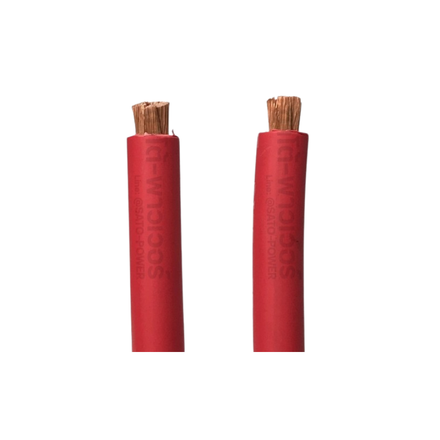 สายเเบตเตอรี่ SJK เบอร์ 35 สีเเดง สีดำ เปลือย ย้ำหางปลา ปากคีบ พ่วงเเบตเตอรี่ ลิ้งค์เเบตเตอรี่ ยาว 50cm 1m 2m
