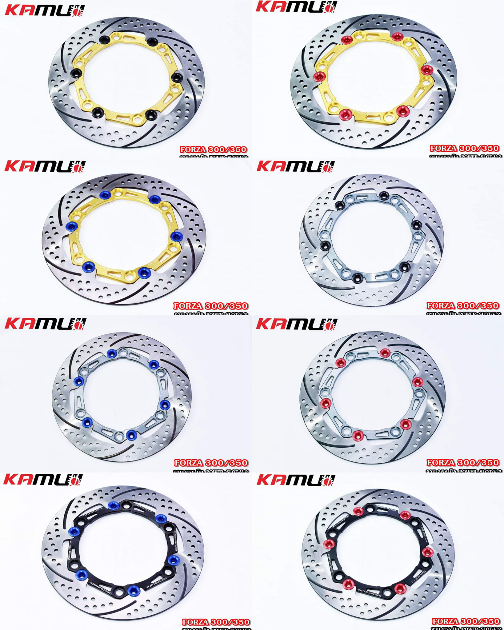 จานเบรค Kamui Forza / ADV350 256 มิล Power-Slot V.2 ( ขนาดเท่าจานเดิม )