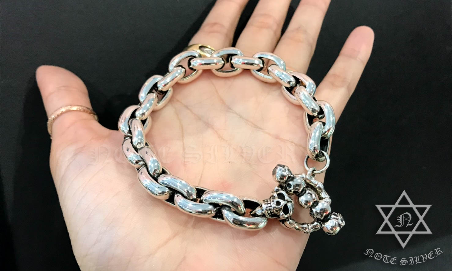 ข้อมือเงินแท้ ลายโซ่ Sterling Silver 925 NSSK868