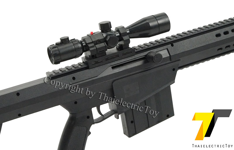 อัดลมพลาสติกบาร์เร็ต M107 ชักยิงทีล่ะนัด มีกล้องติดเลเซอร์ หนัก 574 กรัม ยาว 1 เมตร