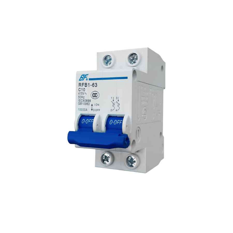 BFเซอร์กิตเบรกเกอร์ รุ่น RFB1-63|2P - 10A, 16A, 20A, 50A, 63A |เบรกเกอร์กระแสสลับ AC Miniature Circuit Breaker กระแสสลับ เบรกเกอร์AC เบรกเกอร์ 2ช่อง