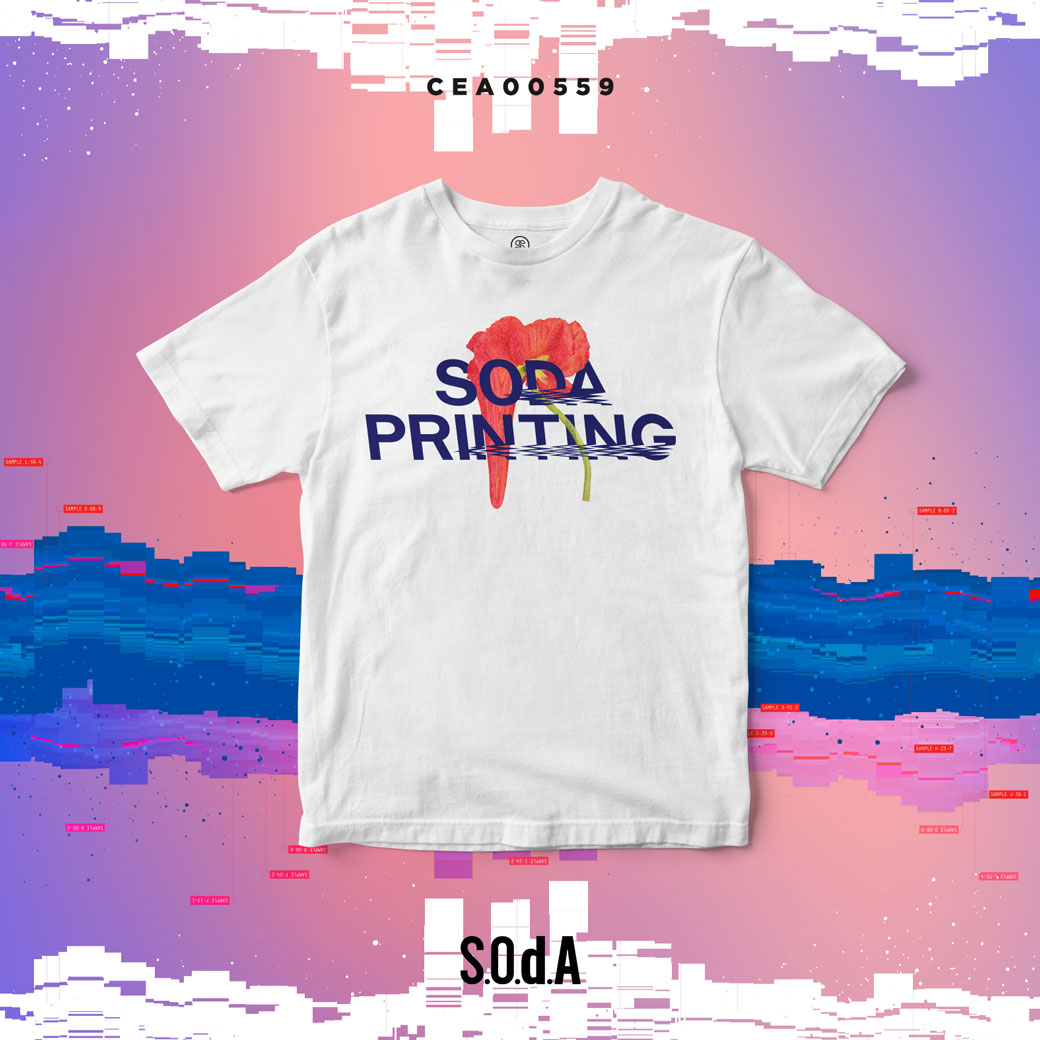เสื้อยืด พิมพ์ลาย S.O.d.A Fuzzy Flower รหัส CEA00559 #เสื้อยืด #SOdA #SHOPTER
