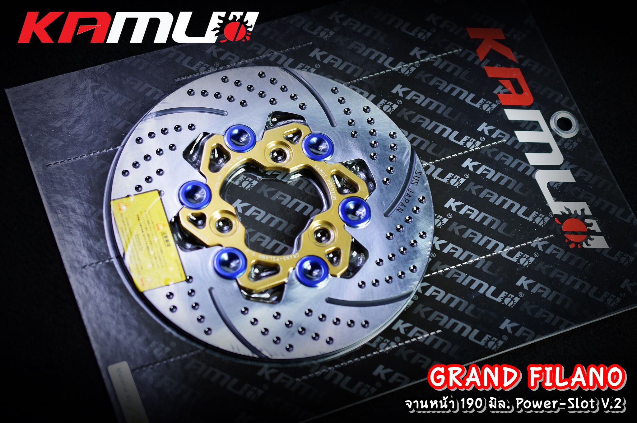 จานดิสก์ GrandFilano สแตนเลสใบจาน ญี่ปุ่น 100% จานหน้าขนาดเดิม 190 มิล Power-Slot V.2