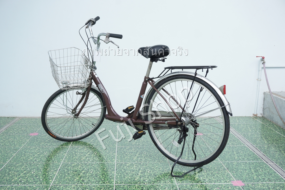 จักรยานแม่บ้านญี่ปุ่น - ล้อ 22 / 26 นิ้ว - เกียร์ดุม 3 สปีด - สีน้ำตาล [จักรยานมือสอง]