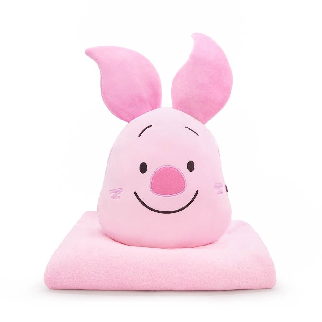 Disney หมอนผ้าห่ม หน้า พิกเลท ลิขสิทธิ์แท้ 100% AUTHENTIC Disney Winnie the Pooh Piglet Pillow Blanket 13" ชมพู 13 นิ้ว