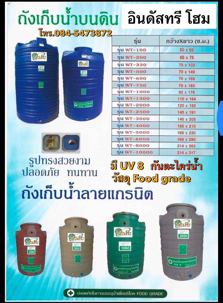 ถังน้ำ 2500 ลิตร สีน้ำเงิน ราคาพร้อมส่งกทม.และปริมณฑล 5590 แถมลูกลอย มีมอก.รับประกัน15ปี วัสดุFOODGRADE สำหรับบรรจุน้ำดื่มน้ำใข้