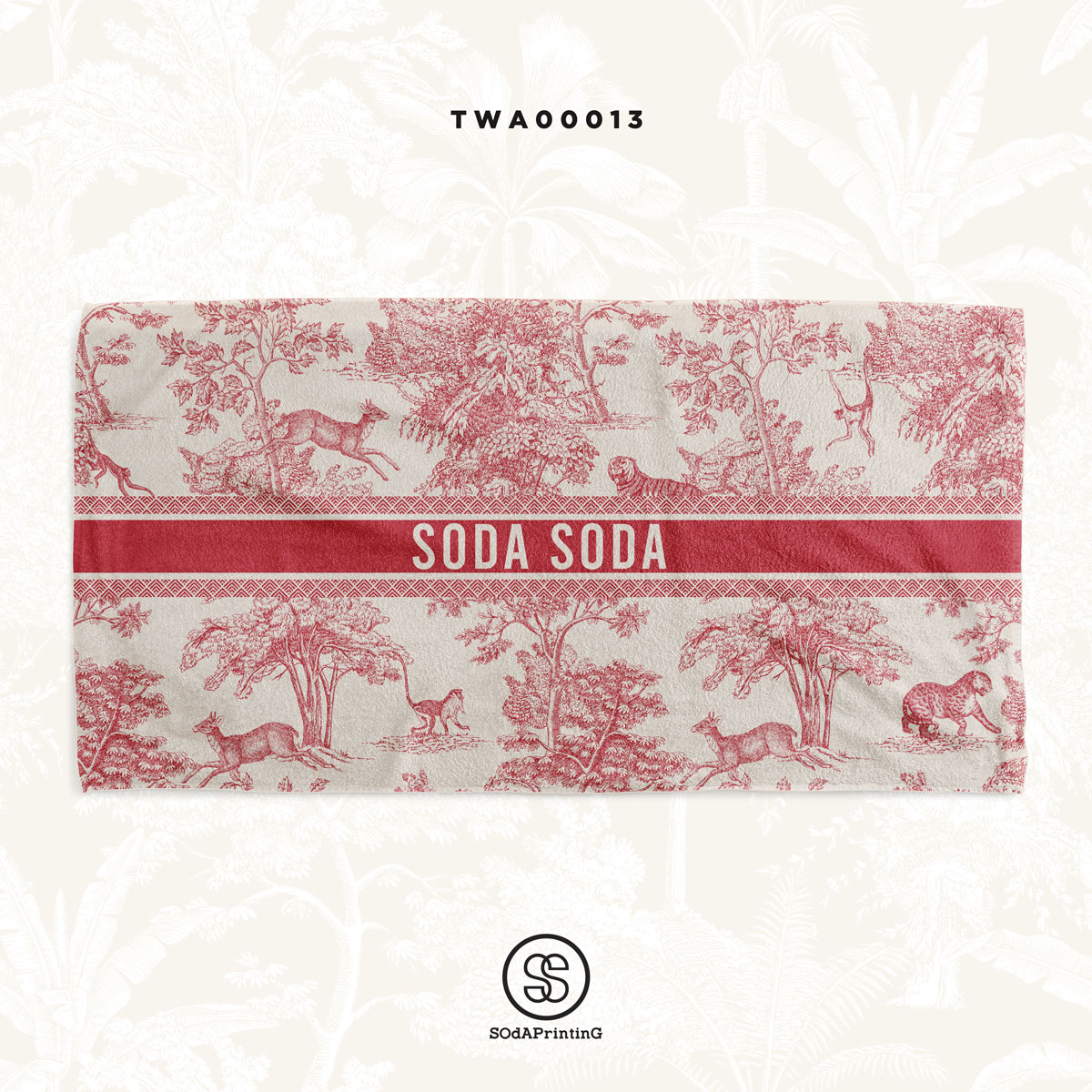 SOdAtowel FOREST (ฺWhite-Red) TWA00013 (Name)
