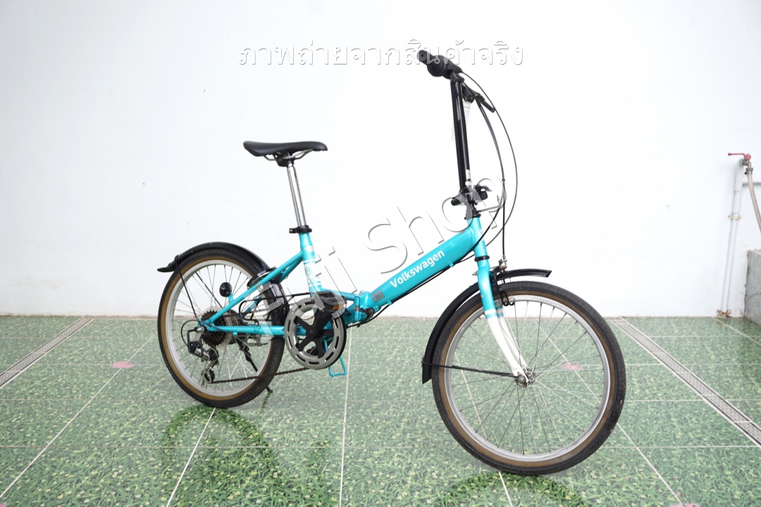 จักรยานพับได้ญี่ปุ่น - ล้อ 20 นิ้ว - มีเกียร์ - Volkswagen - สีฟ้า [จักรยานมือสอง]