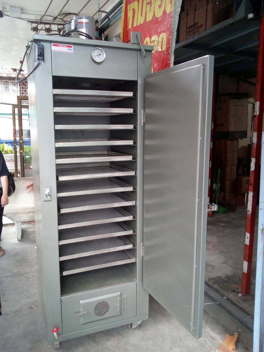 เตาอบลมร้อน (ตู้อบแห้ง) Hot Air Oven 12 ชั้น เหล็กเคลือบสี ถาดสแตนเลส