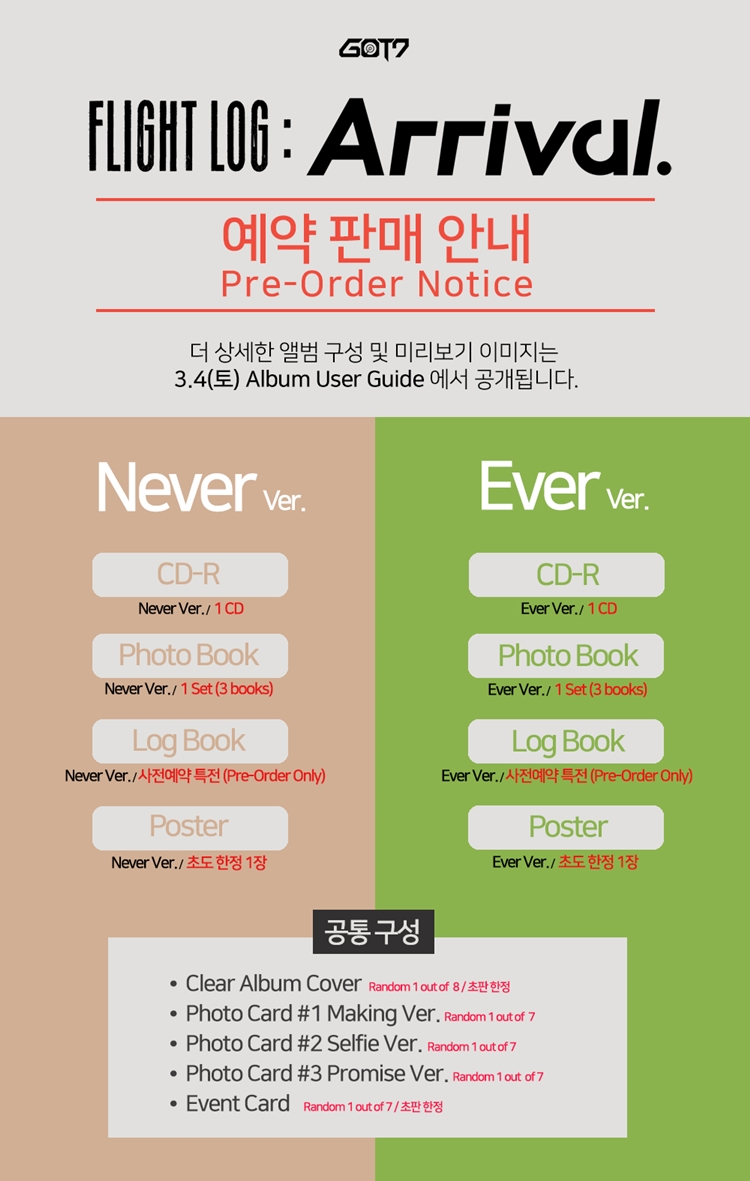 [PRE-ORDER] GOT7 - 6th Mini Album "FLIGHT LOG : ARRIVAL" (Never Ver.)