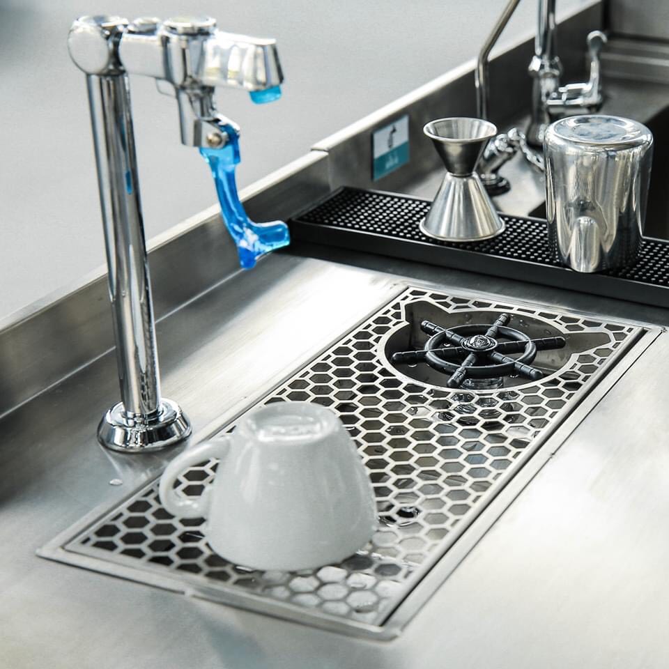 Rinser สเตนเลส ที่ฉีดล้างแก้ว 1 หัวฉีดหัวหมี ลายรังผึ้ง