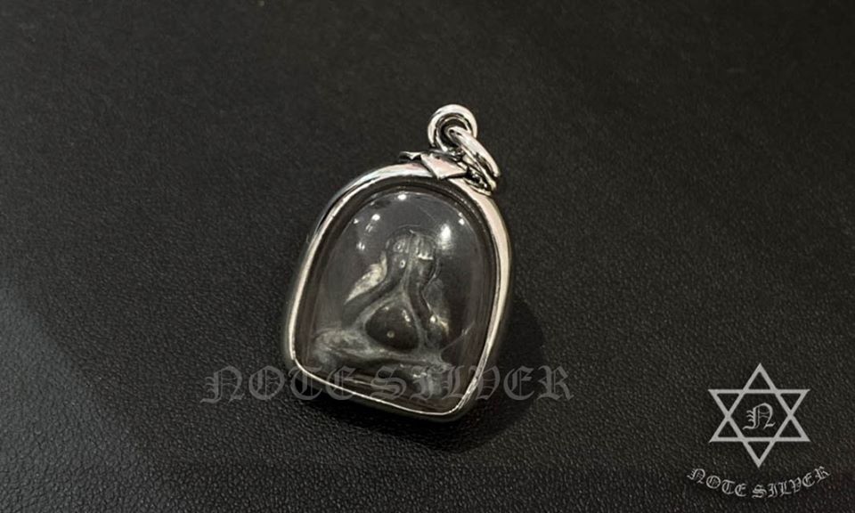 กรอบพระผ่าหวายเงินแท้ Sterling Silver 925 NSSV2592