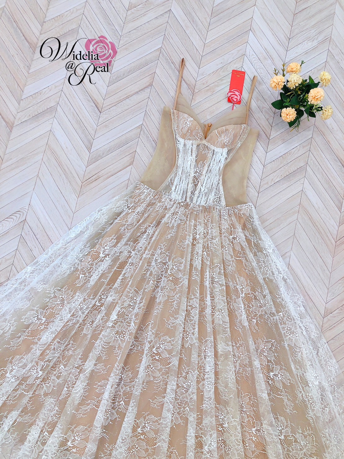 Korea Maxi dress แม็กซี่เดรสสายเดี่ยว อกเย็บจีบทรงเต้า