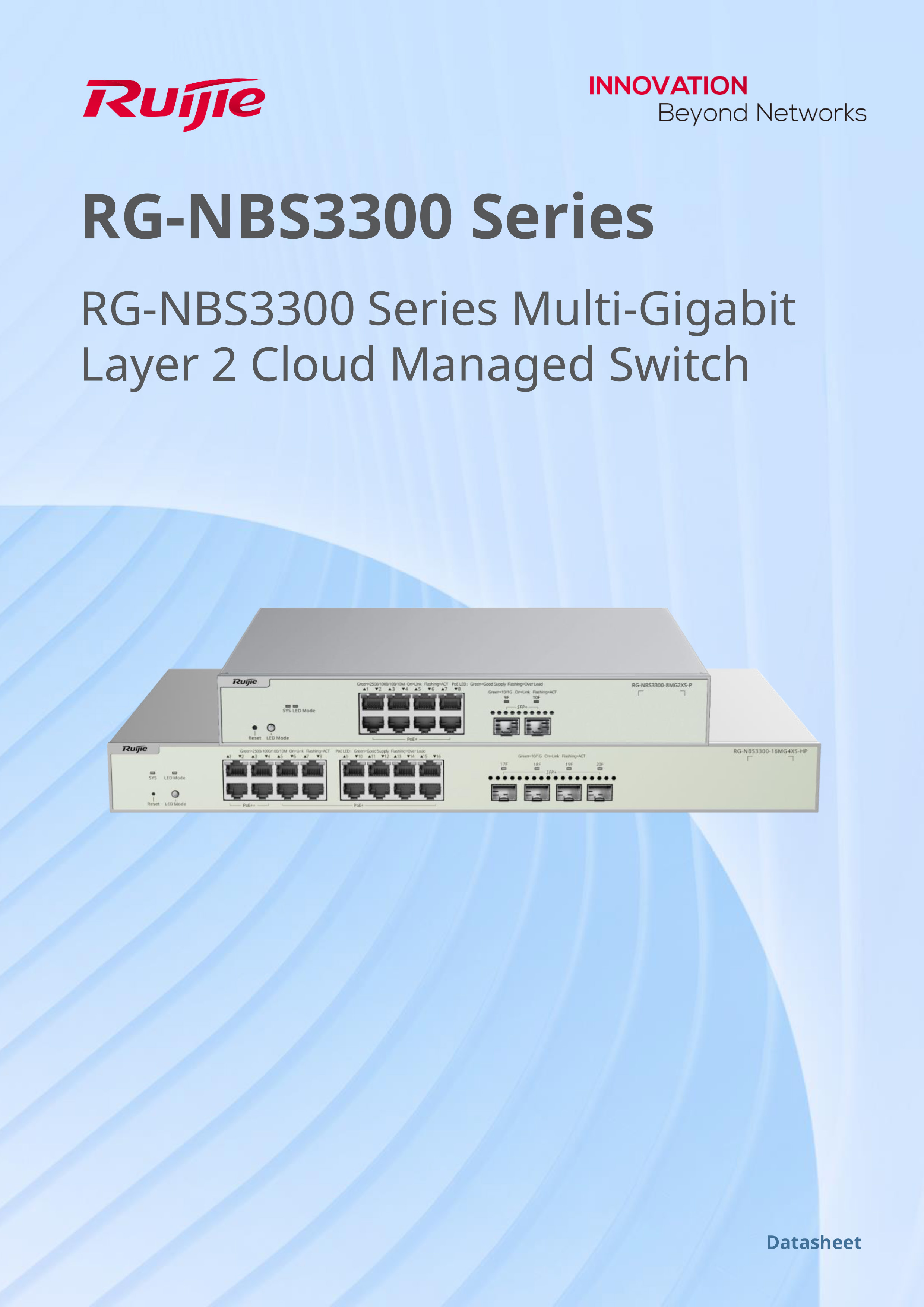 RUIJIE RG-NBS3300-8MG2XS-P, 8-Port Muti-Gigabit Layer 2 Managed Switch with 8 x PoE+ Ports, and 2 x SFP+ Uplink Ports BY BILLIONAIRE SECURETECH RG-NBS3300-8MG2XS-P