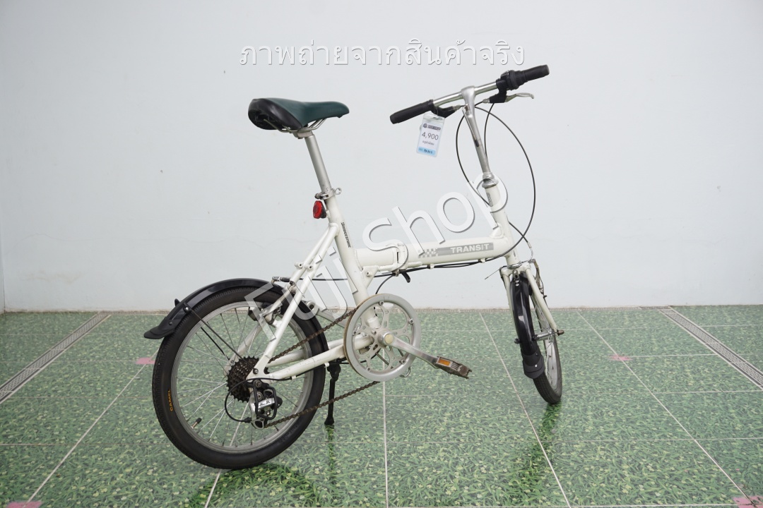 จักรยานพับได้ญี่ปุ่น - ล้อ 16/18 นิ้ว - มีเกียร์- อลูมิเนียม - Bridgestone Transit Light - สีขาว [จักรยานมือสอง]