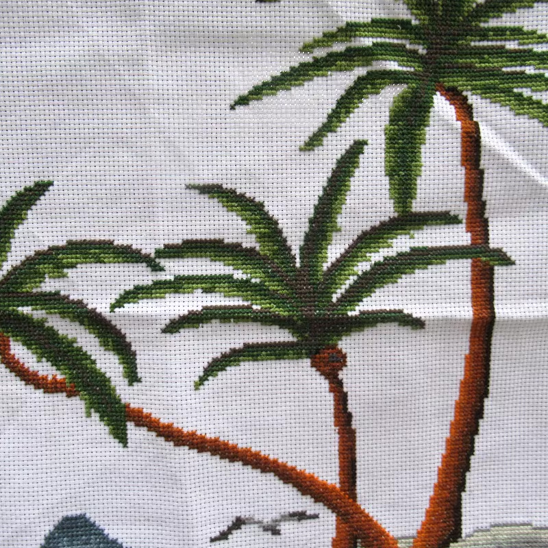 boat-1003 *พร้อมส่ง* ชุดปักครอสติช ลายล่องเรือสำเภา (ผ้า11CTพิมพ์ลาย ปัก 3 เส้นเล็ก) ขนาด 135*63 ซม.ผ้าครอสติช 11CTพิมพ์ลายปักบนผ้า+ไหมคอตตอน 40 สี+ผังลาย+เข็ม