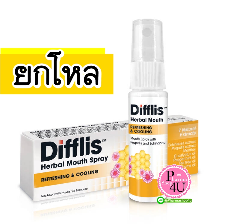 (ยกโหลราคาส่ง) DIFFLIS HERBAL MOUTH SPRAY ดิฟฟลิส เฮอร์เบิ้ล เมาท์ สเปรย์ 15ML.