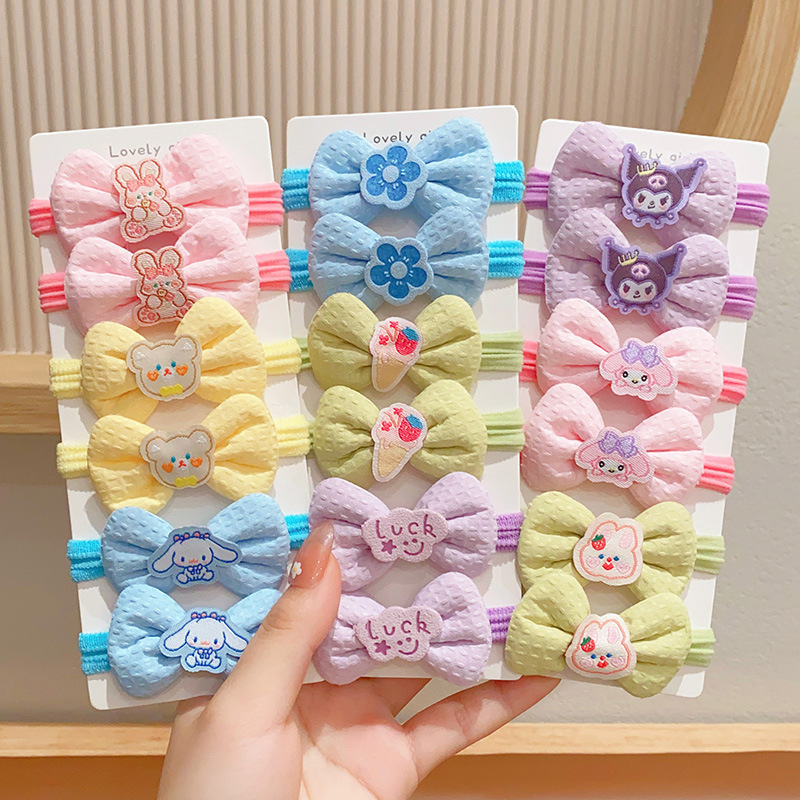 บ้านพลู🏠 2 เส้น ยางรัดผม โบว์ น่ารักมาก สีหวาน