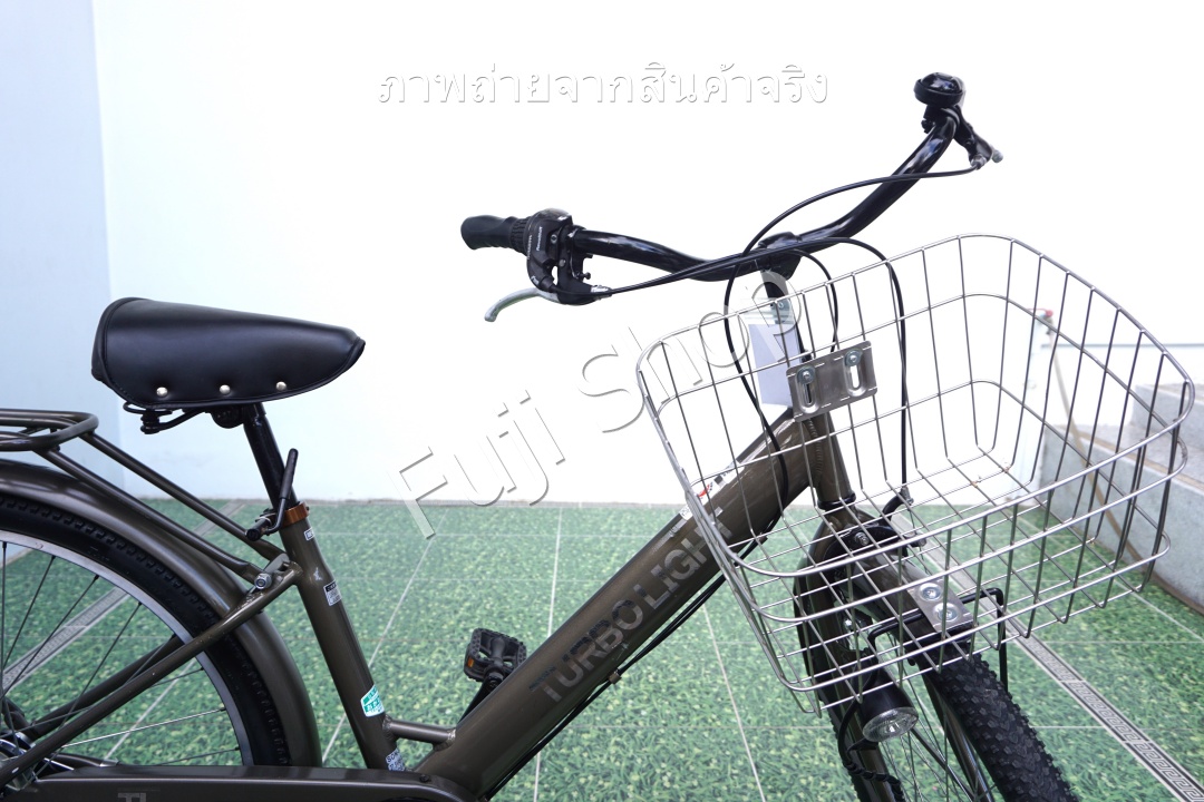 จักรยานแม่บ้านล้อโต ญี่ปุ่น - ล้อ 27.5x1.95 - เกียร์ 6 สปีด - อลูมิเนียม - ไฟหน้าอัตโนมัติ - Turbo Light - สีน้ำตาล [จักรยานมือสอง]