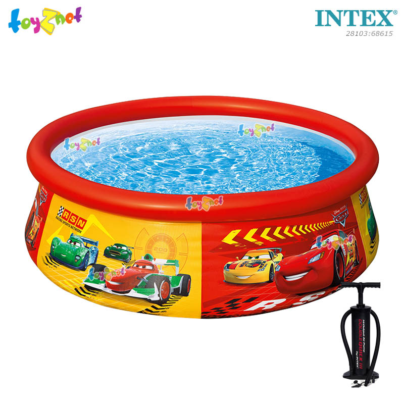 Intex Easy Set Pool 6 ft. (1.83 m.) Cars No.28103 + Double Quick III Hand Pump