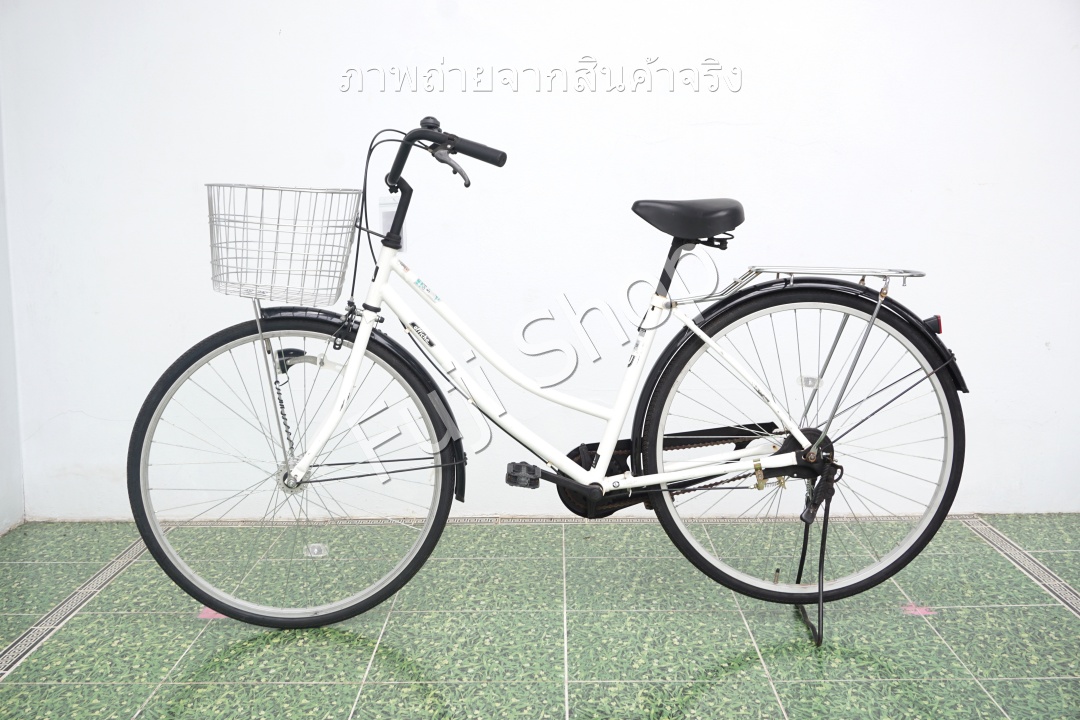 จักรยานแม่บ้านญี่ปุ่น - ล้อ 27 นิ้ว - ไม่มีเกียร์ - สีขาว [จักรยานมือสอง]
