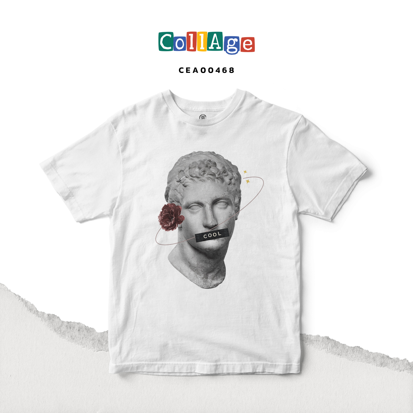 เสื้อยืด พิมพ์ลาย T-SHIRT Collage COOL II CEA00468 สีขาว #เสื้อยืด #Collage #SHOPTER