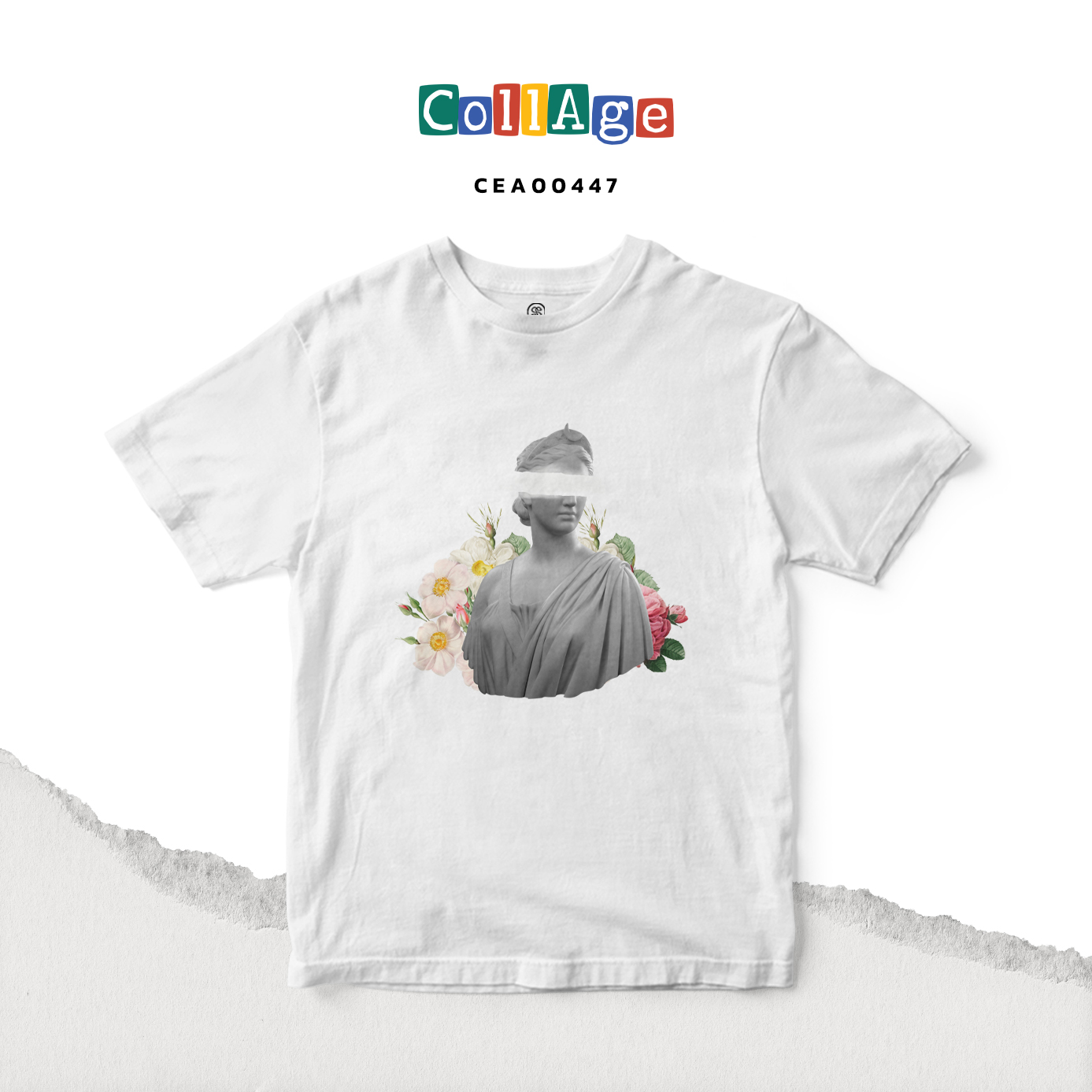 เสื้อยืด พิมพ์ลาย T-SHIRT Collage Rhea II CEA00447 สีขาว #เสื้อยืด #Collage #SHOPTER