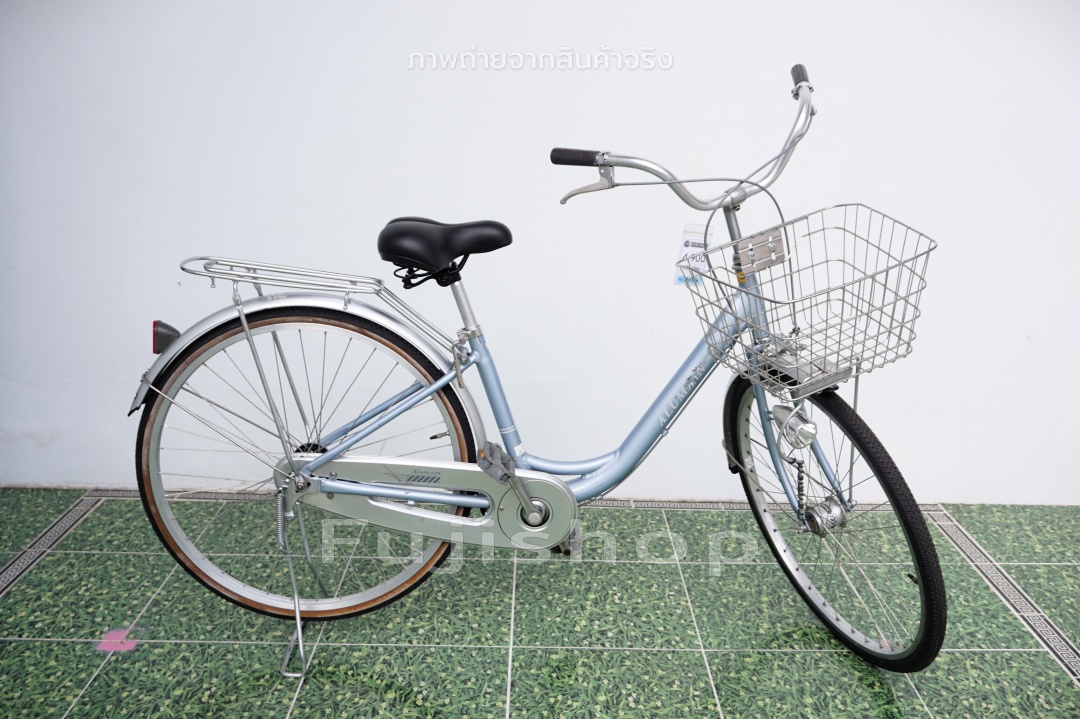 จักรยานแม่บ้านญี่ปุ่น - ล้อ 26 นิ้ว - ไม่มีเกียร์ - อลูมิเนียม - ไฟหน้าอัตโนมัติ - สีฟ้า [จักรยานมือสอง]