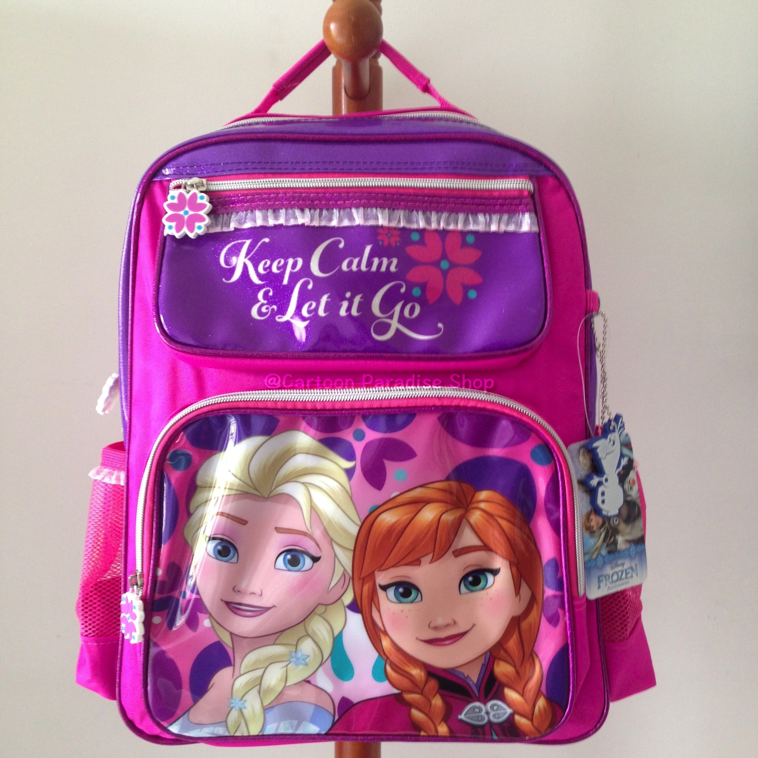 กระเป๋าเป้ 14 นิ้ว ดิสนีย์ โฟรเซ่น แอนนา เอลซ่า Disney Frozen Anna Elsa Keep Calm & Let it go Backpack กระเป๋าสะพาย กระเป๋านักเรียน กระเป๋าเด็ก